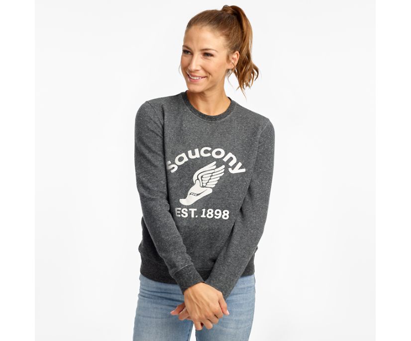 Women's Saucony Rested Crewneck Shirts Black | Singapore 284BEXC